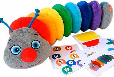 Розвиваюча іграшка Масік Ludum Гусениця Rainbow 30 см МС 040701-01