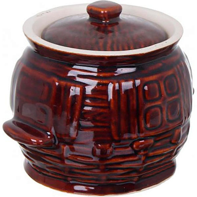 Горщик з кришкою 0,6 л. глазурь