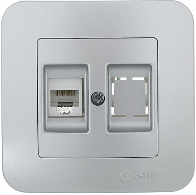 Розетка комп’ютерна Makel Lillium Natural сріблястий