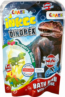 Бомбочка для ванны Inkee с игрушкой Динозавры (35597)