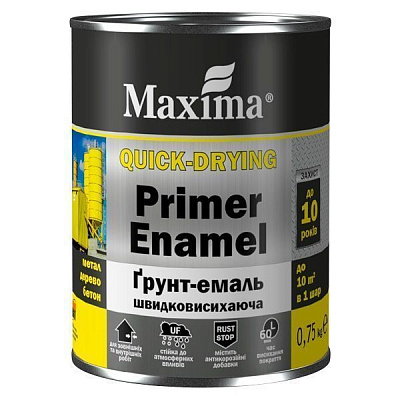 Емаль Maxima швидковисихаюча чорна мат 0,75кг