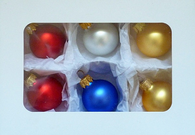Набір ялинкових куль без малюнку 40 мм срібло/золото/синій/червоний 40Dбр(1)/6