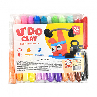 Повітряне ліплення Strateg U'DO Clay 24 кольори 41063