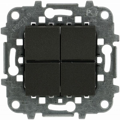 Вимикач прохідний двоклавішний ABB Zenit без підсвітки 10 А 230В IP20 антрацит N2242 AN Z