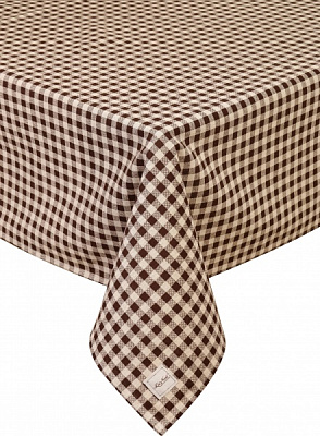 Скатерть Lucy клеточка 133x180 см коричневый La Nuit 