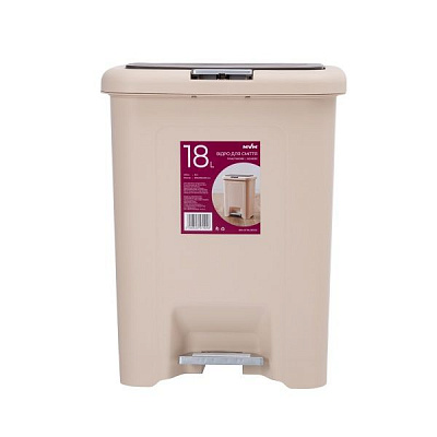 Ведро с крышкой MVM BIN-03 бежевый 18 л 