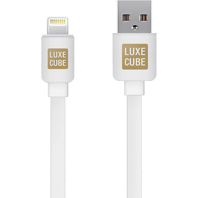 Дата-кабель Luxe Cube 1 м білий FLAT LIGHTNING TO USB WHITE