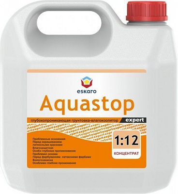 Грунтовка глубокопроникающая Eskaro Aquastop Expert концентрат 1:12 10 л