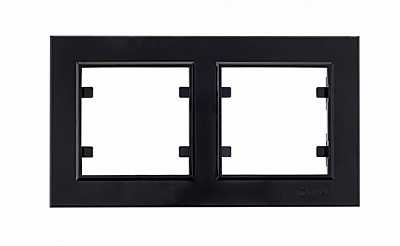 Рамка двойная Makel Karea горизонтальная черный глянец 56111702