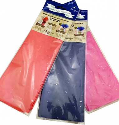 Бумага тишью в листах Happycom International 50 х 75 см, 2 л. в упак., эффект изумрудов