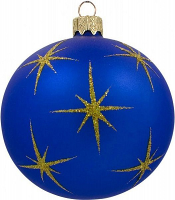 Куля скляна Свята родина d100 К-239-80 синій