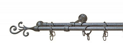 Карниз ОМіС PD подвійний укомплектований d16 мм 160 см античне срібло