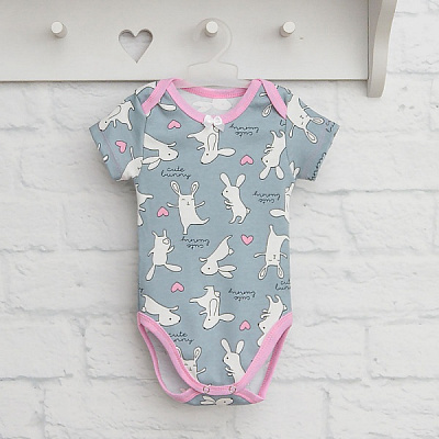 Боди детское для девочки Blanka Зайчик р.80 серый 110137 