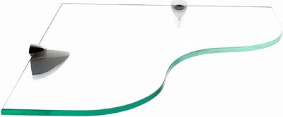 Полочка стеклянная АС 34 350x350x8 мм с комплектом держателей 