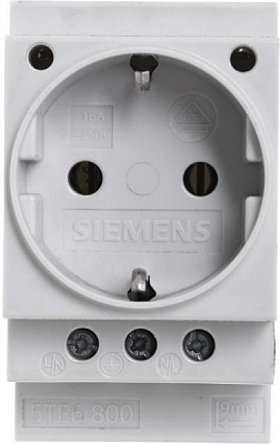 Розетка на DIN-рейку с заземлением без шторок белый 5TE6800