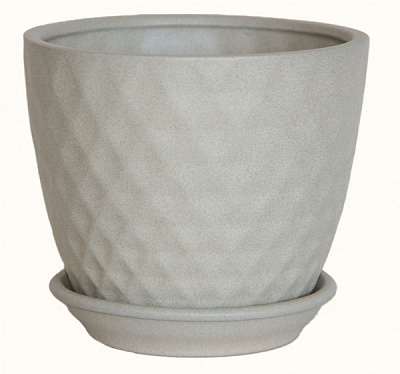 Горшок керамический Ориана-Запорожкерамика Ромб новый №2 крошка фигурный 3 л бежевый (073-02-007) 