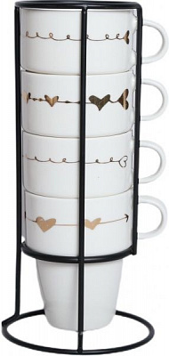 Набір чашок Golden 360 мл 4 шт. Happy Go