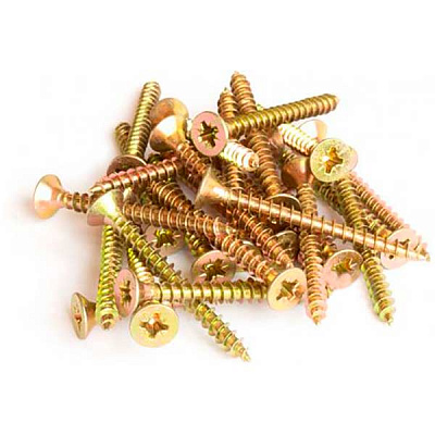 Шуруп универсальный потайная головка ЦЖ 4,5x45 мм желтый цинк вес Expert Fix