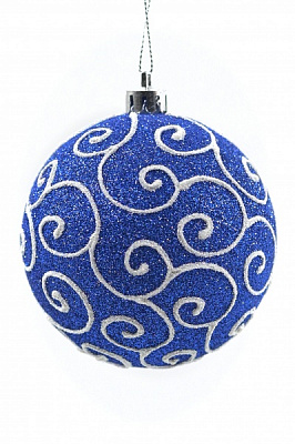 Куля новорічна Барви 100 мм синій 5370