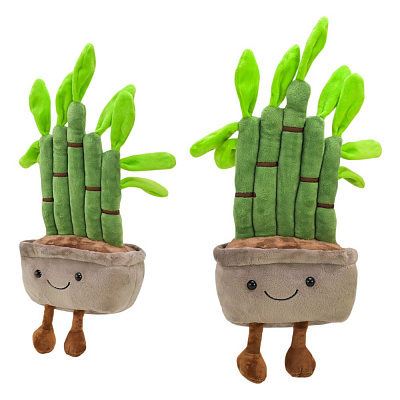 Мягкая игрушка Shantou Бамбук в горшке 33 см зеленый с бежевым E8204