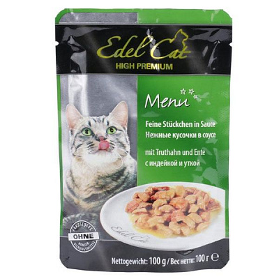 Корм Edel Cat з індичкою та качкою у соусі 100 г