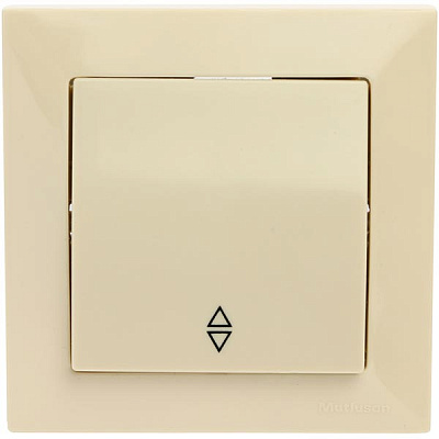 Вимикач одинарний прохідний Mutlusan Candela кремовий