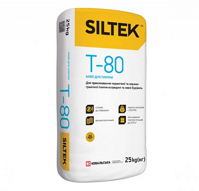 Клей для плитки Siltek Т 80 25кг