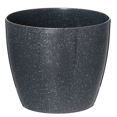 Горшок цветочный Алеана Матильда с поливом 16х15 см темно-серый глиттер