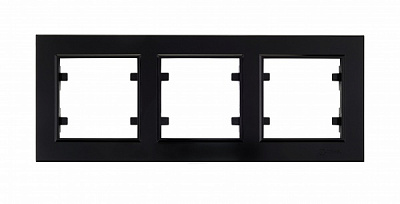Рамка тримісна Makel Karea горизонтальна чорний глянець 56111703