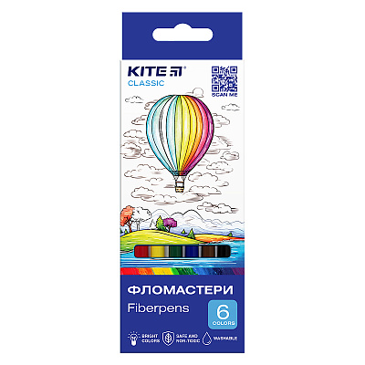 Фломастеры 6 шт. Classic K-446 KITE