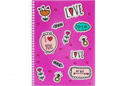 Блокнот Valentine: Stickers А5 80 л. клетка E21951-07 Economix
