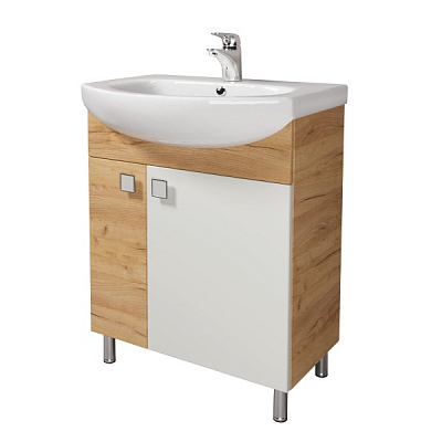 Тумба Мойдодыр Домино 70 Craft с умывальником Kolo Runa 70 напольная