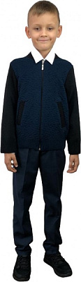 Бомбер для мальчика ART KNIT р.140 синий 