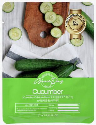 Маска тканевая для лица Grace Day с экстрактом огурца 27 мл