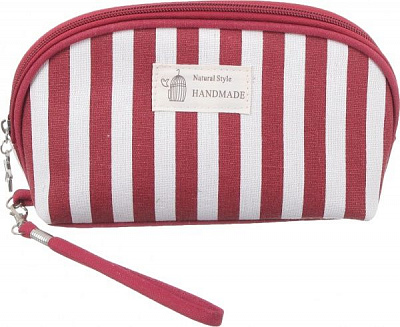 Косметичка Akcent Овал B5112 18х12 см білий із червоним