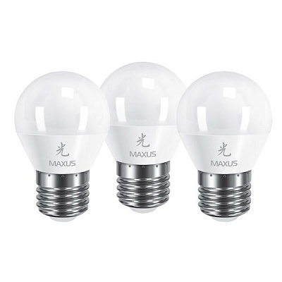 Лампа LED Maxus G45 F 5 Вт E27 4100 K холодне світло 3 шт