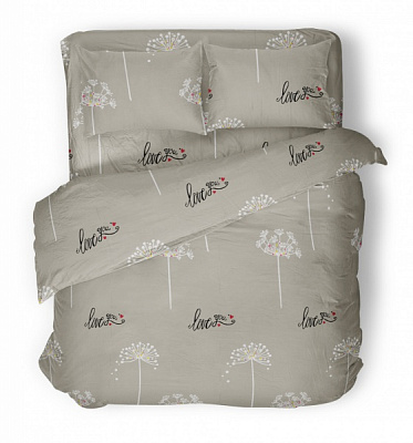 Комплект постельного белья Dill 2 серый с рисунком UP! (Underprice) 