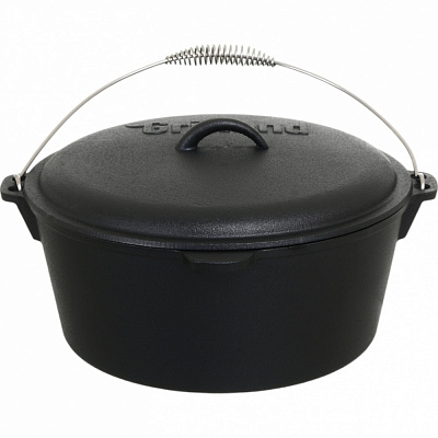 Казан Grilland ø315 мм 135 мм 8 л чавунний туристичний з кришкою UHR111705