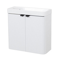 Тумба подвесная Aqua Rodos FROST MINI (WHITE-MATT-PVC) с умывальником BAR MINI L 50 см