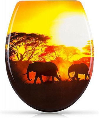 Сидіння для унітаза Rapal Elephant Soft Close 138S 3D-дизайн дюропласт
