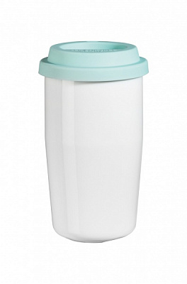 Чашка Cup & Go 350 мл белая с голубой крышкой 34710024 ASA