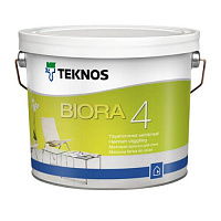 Краска интерьерная акрилатная TEKNOS BIORA 4 база 1 мат белый 2,7л 
