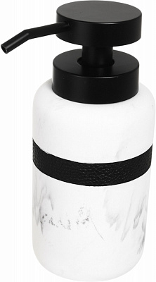 Дозатор для рідкого мила Sensio Marble 7.5x11.2/16 см чорний із білим