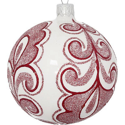 Кулька новорічна 4852 біла 80 мм