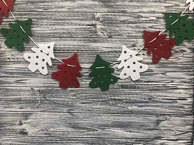 Украшение новогоднее Гирлянда Елочка, 2 м, 