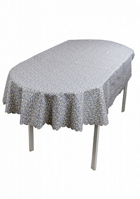 Скатерть водонепроницаемая Simfoni Синий вензель 136x176 см Прованс 