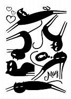 Декоративна наліпка Design stickers Чорні коти 29,7x42 см