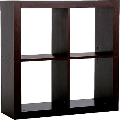 Стелаж двосторонній Inteo Кубус МІКС 2x2 792x792x290 мм венге