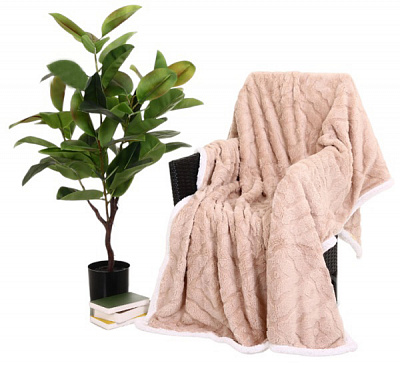 Плед Double Jacquard Sherpa 200x220 см тауп La Nuit