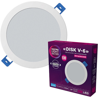 Светильник встраиваемый (Downlight) ELM Disk 6 Вт 4000 К белый 26-0084